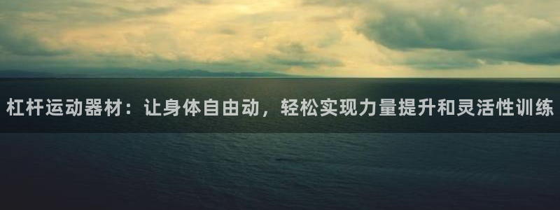 注册意昂4:杠杆运动器材:让身体自由动,轻松实现力量提升和灵